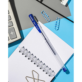 Ручка гелевая неавтоматическая Attache Economy Omega синяя (толщина линии 0.5 мм)