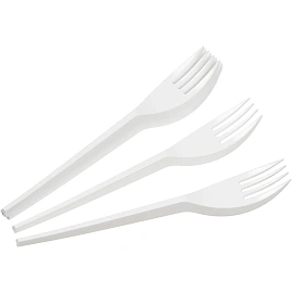 Вилка одноразовая Комус Эконом белая 165 мм (100 штук в упаковке)