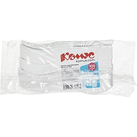 Вилка одноразовая Комус Эконом белая 165 мм (100 штук в упаковке)