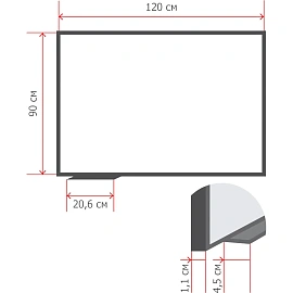 Доска магнитно-меловая 90x120 см зеленая лаковое покрытие Attache