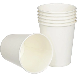 Стакан одноразовый бумажный Комус 200/250 мл белый (50 штук в упаковке)