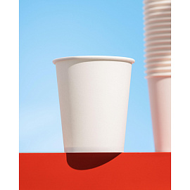 Стакан одноразовый бумажный Комус 200/250 мл белый (50 штук в упаковке)