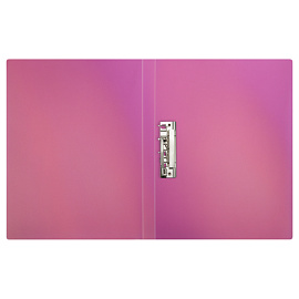 Папка с боковым зажимом СТАММ "Сияние" А4, 17мм, 700мкм, пластик, розовый
