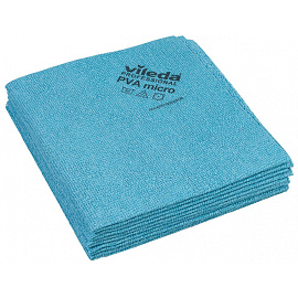 Салфетки хозяйственные Vileda Professional ПВА Микро микрофибра 38х35 см 250 г/кв.м синие (5 штук в упаковке)