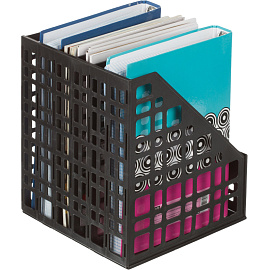 Лоток вертикальный для бумаг 240 мм Attache пластиковый черный 4 отделения