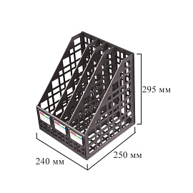 Лоток вертикальный для бумаг 240 мм Attache пластиковый черный 4 отделения