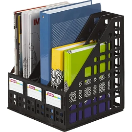 Лоток вертикальный для бумаг Attache 240 мм пластиковый черный 6 отделений