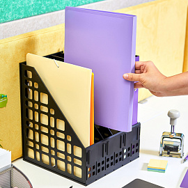 Лоток вертикальный для бумаг Attache 240 мм пластиковый черный 6 отделений