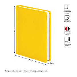 Ежедневник недатированный, А6, 136л., кожзам, OfficeSpace "Winner", желтый