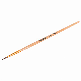 Кисть ПИФАГОР, БЕЛКА, круглая, № 2, деревянная лакированная ручка, с колпачком, 200816