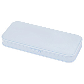 Пенал пластиковый BRAUBERG, пастельный голубой, С НАКЛЕЙКАМИ, 21х9х3 см, 272272