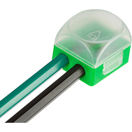 Точилка для карандашей Attache пластиковая с контейнером зеленая (2 штуки в упаковке)