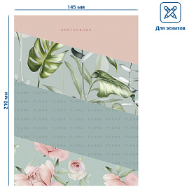 Скетчбук 80л., А5 BG "Gently", 7БЦ, матовая ламинация, 100г/м2