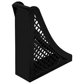 Лоток вертикальный для бумаг BRAUBERG ECO, 240х80х290 мм, сетчатый, черный, 239014