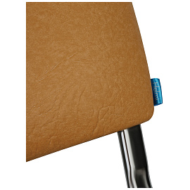 Стул Helmi HL-F01 "Изо", каркас хром, обивка кожзам песочный