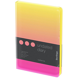 Ежедневник недатированный, В6, 136л., кожзам, Berlingo "Radiance", желтый/розовый градиент