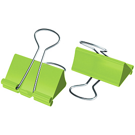 Зажимы для бумаг 19мм, Berlingo, 10шт., цветные, ПВХ упак., европодвес, зеленые