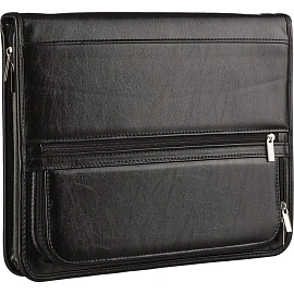 Сумка-папка деловая Алекс из искусственной кожи черного цвета (№ 163)