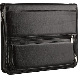 Сумка-папка деловая Алекс из искусственной кожи черного цвета (№ 163)