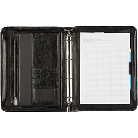 Сумка-папка деловая Алекс из искусственной кожи черного цвета (№ 163)