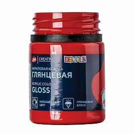 Краска акриловая глянцевая "Декола", банка 50 мл, красная, Невская Палитра, 2928331