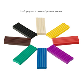 Пластилин Гамма "Юный художник" NEW, 08 цветов, 112г, со стеком, картон. упаковка фото Пластилин Гамма "Юный художник" NEW, 08 цветов, 112г, со стеком, картон. упаковка