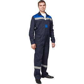 Костюм рабочий летний мужской л05-КПК с СОП синий/васильковый (размер 48-50, рост 170-176)