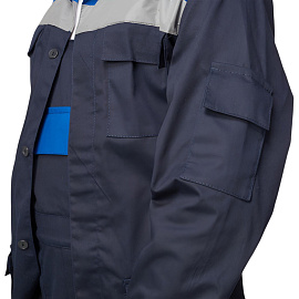Костюм рабочий летний мужской л05-КПК с СОП синий/васильковый (размер 48-50, рост 170-176)