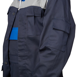 Костюм рабочий летний мужской л05-КПК с СОП синий/васильковый (размер 60-62, рост 170-176)