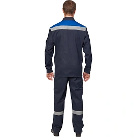 Костюм рабочий летний мужской л05-КПК с СОП синий/васильковый (размер 44-46, рост 182-188)