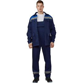 Костюм рабочий летний мужской л05-КПК с СОП синий/васильковый (размер 48-50, рост 182-188)