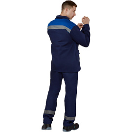 Костюм рабочий летний мужской л05-КПК с СОП синий/васильковый (размер 48-50, рост 182-188)