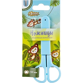 Ножницы детские Комус Класс (№1 School) Джунгли 120 мм универсальные тупоконечные голубые