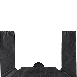 Пакет-майка ПНД 30 мкм черный (40+18x70см, 50 штук в упаковке)