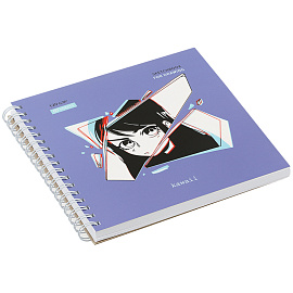 Скетчбук 60л., 150*150 MESHU "Kawaii", на гребне, выб. лак, soft-touch, 120г/м2 фото Скетчбук 60л., 150*150 MESHU "Kawaii", на гребне, выб. лак, soft-touch, 120г/м2