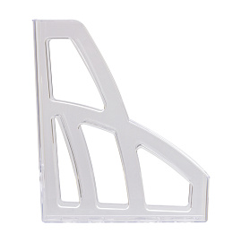 Лоток вертикальный для бумаг "Лидер" (250х75х300 мм), прозрачный, ЛТВ-30454