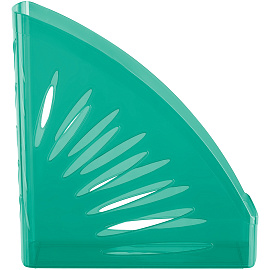 Лоток для бумаг вертикальный СТАММ "Тропик", тонированный мятный, ширина 110мм фото Лоток для бумаг вертикальный СТАММ "Тропик", тонированный мятный, ширина 110мм