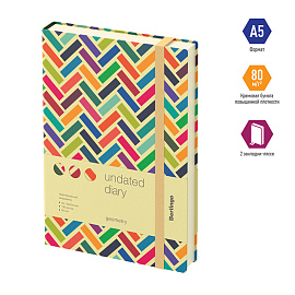 Ежедневник недатированный, А5, 136л., кожзам, Berlingo "Geometry", с рисунком фото Ежедневник недатированный, А5, 136л., кожзам, Berlingo "Geometry", с рисунком