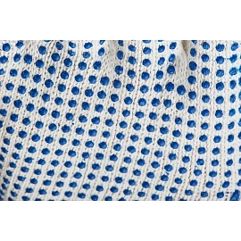 Перчатки рабочие защитные хлопковые/полиэфирные с ПВХ покрытием белые (точка, 6 нитей, 10 класс, XXL размер)