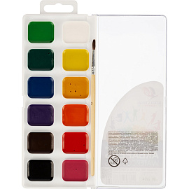 Краски акварельные медовые Луч Классика цвета 12 цветов c кистью