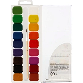 Краски акварельные медовые Луч Классика цвета 18 цветов c кистью