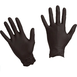 Перчатки одноразовые Paclan нитриловые неопудренные черные (размер M, 50 штук/25 пар в упаковке)