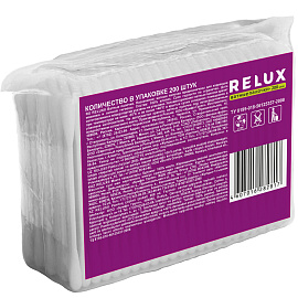 Ватные палочки 200 шт., RELUX, пакет, 1207 фото Ватные палочки 200 шт., RELUX, пакет, 1207