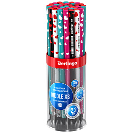 Карандаш ч/г Berlingo "Riddle XS" HB, черное дерево, круглый, заточен., ассорти