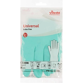 Перчатки нитриловые Vileda Professional с хлопковым напылением зеленые (размер 9.5-10, XL, 174385)