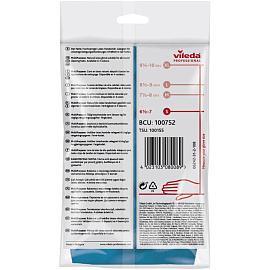 Перчатки латексные Vileda Professional с хлопковым напылением синие (размер 7, S, 174350)