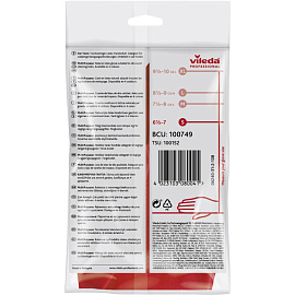 Перчатки латексные Vileda Professional с хлопковым напылением красные (размер 7, S, 174341)