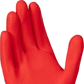 Перчатки латексные Vileda Professional с хлопковым напылением красные (размер 9.5-10, XL, 174348)