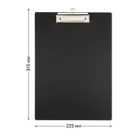 Планшет с зажимом СТАММ А4, 1000 мкм, пластик, черный фото Планшет с зажимом СТАММ А4, 1000 мкм, пластик, черный