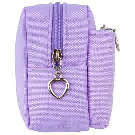 Пенал мягкий ЮНЛАНДИЯ, 2 отделения, полиэстер, "Bunny", фиолетовый, 20х7х9 см, 228989